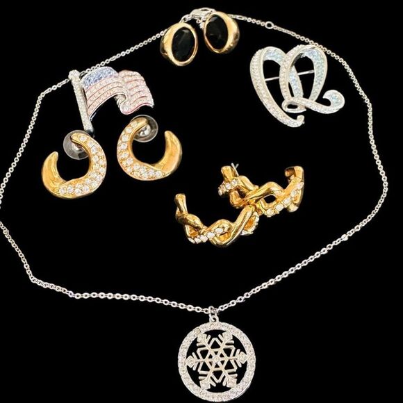 SWAROVSKI CRYSTAL Jewelry Lot Bundle of 6 Signed Swarovski Crystal Pieces Americ - Picture 2 of 9